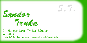 sandor trnka business card