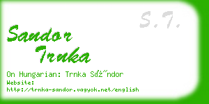 sandor trnka business card